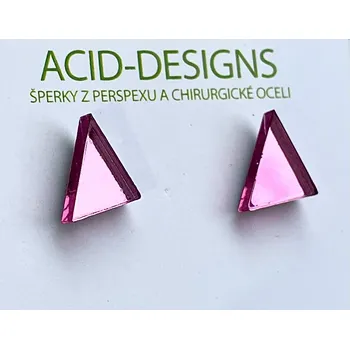 Náušnice Acid designs Náušnice trojúhelníky růžové