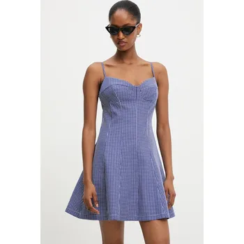 Dámské šaty Bavlněné šaty Answear.LAB tmavomodrá barva, mini LD2729.hak 59X, vel. L