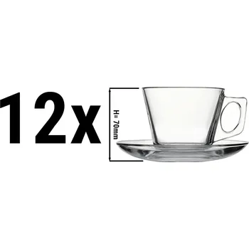 G.Gastro (24 Kusů) Kávový / čajový šálek & podšálek - AQUA- 195 ml