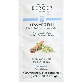 Aviváž Maison Berger Paris vzorek 3v1 parfémovaný prací gel s aviváží Pure White Tea, 35 ml
