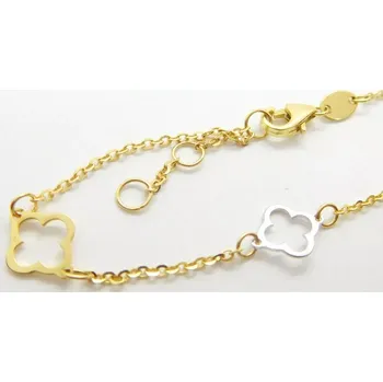 Náramek Klenoty Budín Dámský gravírovaný zlatý náramek na nohu z bílého a žlutého zlata 585/1,42gr 23,50-25,50cm HK7111 (Klenoty Budín Dámský gravírovaný zlatý náramek na nohu z bílého a žlutého zlata 585/1,42gr 23,50-25,50cm HK7111)