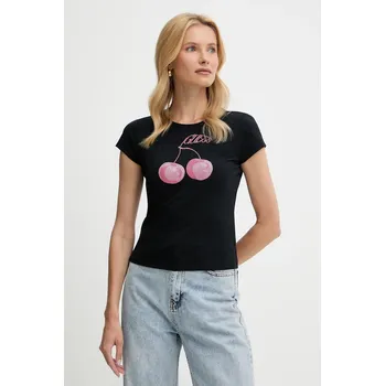 Dámské tričko Tričko Guess dámské, černá barva, W5YI30 K49A1 W5YI30.K49A1 99X, vel. M