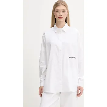 Dámská košile Bavlněná košile Karl Lagerfeld Jeans A3W11010 bílá 00A, vel. M