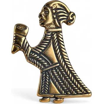 Přívěsek Drakkaria VALKÝRA S ROHEM - přívěšek, bronz