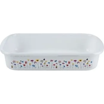Hrnec Smaltovaný pekáč - 39 x 25 cm - flora