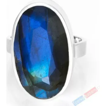 Prsten Velký stříbrný prsten (Ag 925/1000) s broušeným labradoritem QAA, vel. kamene cca 25 x 16 mm (LB9085R)