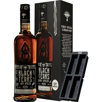 Rum Black Tears Dry Spiced + forma na led 40% 0,7l (dárkové balení kazeta)