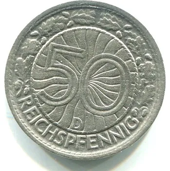 NĚMECKO. 50 Pfennig 1927/D.