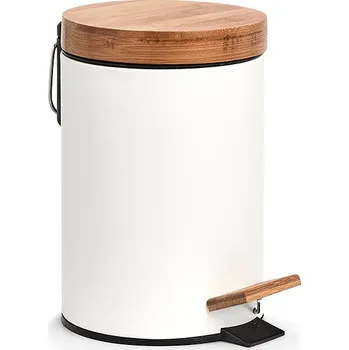 Odpadkový koš ZELLER Odpadkový koš pedálový 3 l šalvějová barva, bambus 16,8 × 24 cm