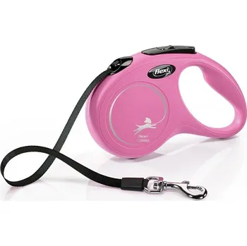 Vodítko pro psa Tommi flexi Classic S pásek 5m/15kg růžová