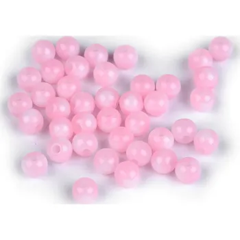 Korálek Plastové korálky Ø8 mm se srdíčkem Varianta: 2 růžová nejsv., Balení: 10 g