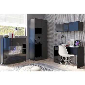 Obývací stěna Obývací stěna CALABRINI c | 300 cm | 4 díly I | černá lesk