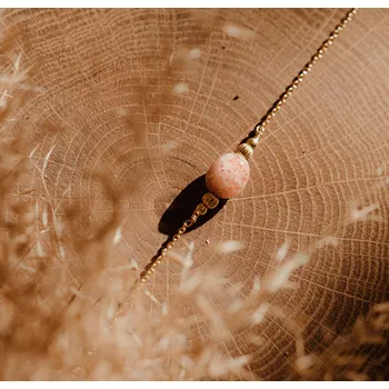 Řetízek Náhrdelník stříbrný sluneční kámen - Bohovibes 29315