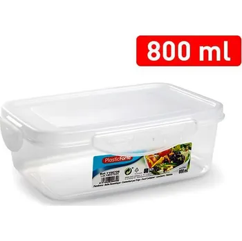 Dóza na potraviny PLASTIC FORTE dóza 0,8l CLICK obélník 18,5x13x6 transparent
