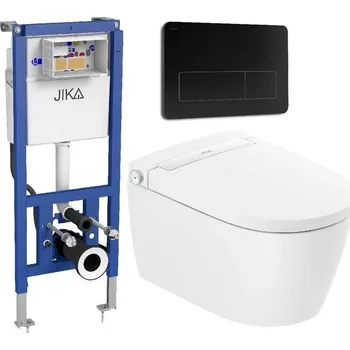 WC sada Jika Set modulu, bidetovacího WC a tlačítka, matná černá MILASETC