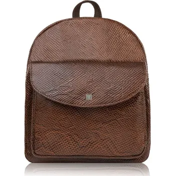 Kabelka Paolo Peruzzi Dámský menší vintage městský batoh Peruzzi; hnědá hadí vzor