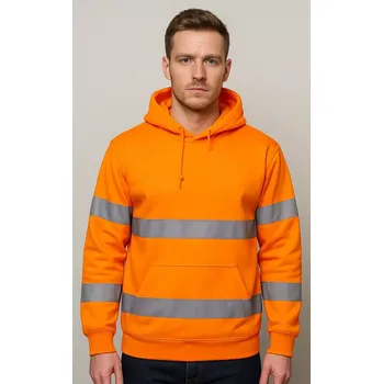 Reflexní mikina s kapucí PORTWEST B304, Oranžová, vel. M