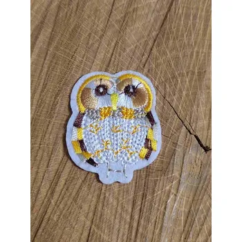 Textilní nažehlovací páska Nažehlovačka sova bílo hnědá