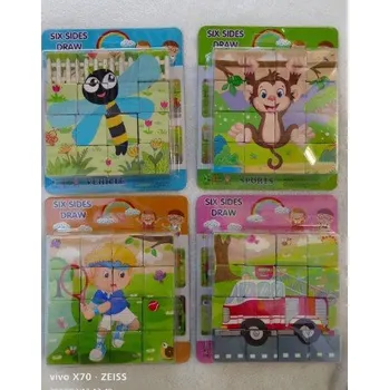 Hračka Kostky obrázkové dřevěné 12x12 cm