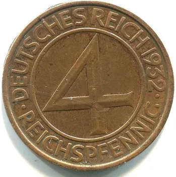 NĚMECKO. 4 Pfennig 1932/G.
