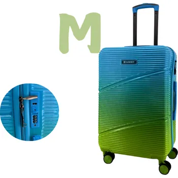 SUMMIT 2421 Cestovní kufry – ombré ve světle zelené barvě | TSA zámek | 360° kola | PC materiál Velikost: Střední (M)