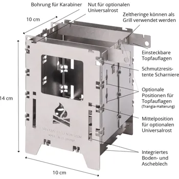 Turistický vařič Bushcraft Bushbox Titanium lf přenosný vařič a gril