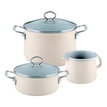 Sada nádobí Smaltovaná sada - 3ks - různé barvy