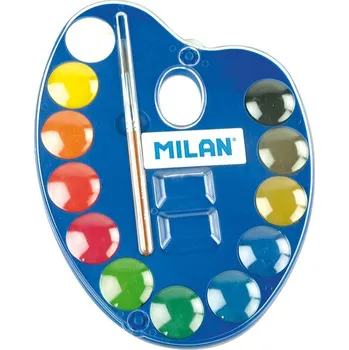 Vodová barva Vodové barvy MILAN prům. 25 mm 12 barev na paletě