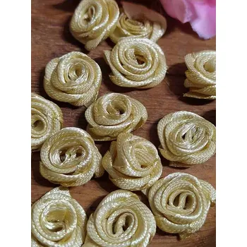 Saténová textilní růže Ø13-15 mm banánová