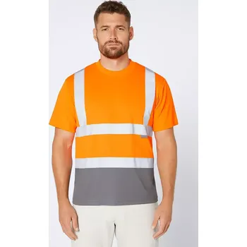 reflexní vesta Reflexní funkční triko PORTWEST S378 Hi-Vis dvoubarevné, Oranžová/Šedá, vel. XL