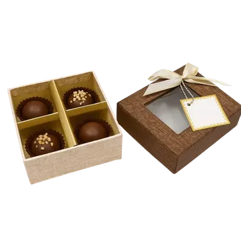 Dárková krabička Atraktivní krabička na 4 pralinky 8x8x4 cm