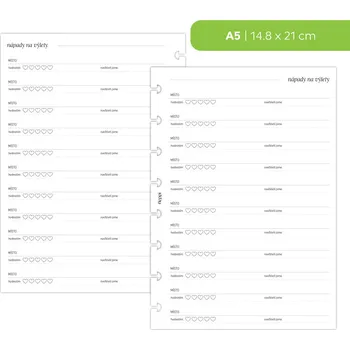 Diář Fleppi Náplň do diáře - Nápady na výlety Vyberte velikost náplně: A5 - 8 disků / Filofax Notebook