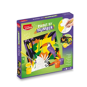 Kreativní sada Maped Creativ Paint by Number – malování podle čísel, motiv tukan a motýl