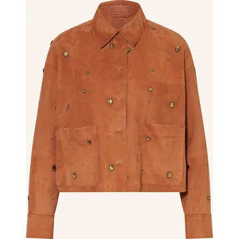 Dámský blejzr Luisa Cerano Dámská Kožená Bunda S Ozdobnými Kamínky,...