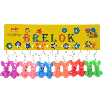 Klíčenka Zajíček 5cm, gumová, mix barev