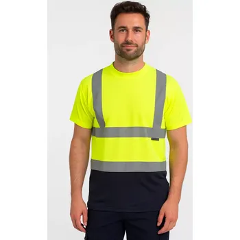 reflexní vesta Reflexní funkční triko PORTWEST S378 Hi-Vis dvoubarevné, Žlutá/Tmavě modrá, vel. 3XL