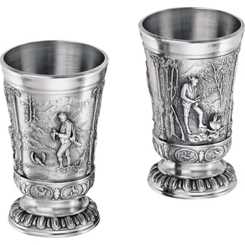 Sklenice Artina Sada 2ks pohárků, 30 ml, lovecký motiv, cín