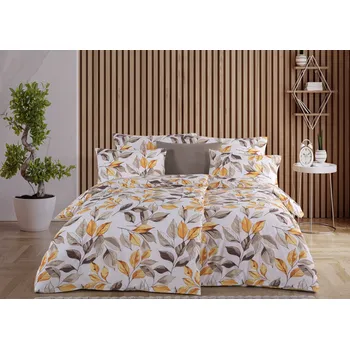 Povlečení Souprava 1+1 ložního bavlněného povlečení, Listy oranžové