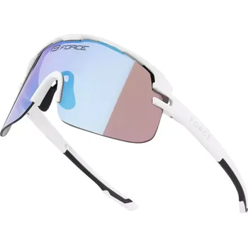 cyklistické brýle brýle FORCE EPIC, bílé, modré fotochromatické sklo