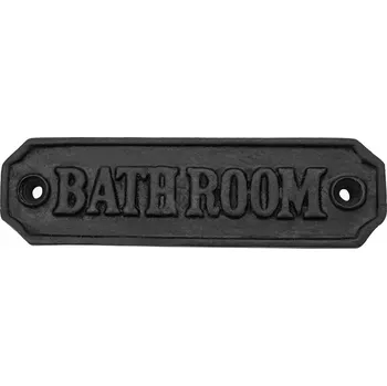 Karnevalový kostým Výprodej Cedule na dveře BATHROOM z oceli, 11,5x3cm - Outlet