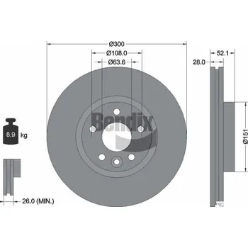 Brzdový kotouč Brzdový kotouč BENDIX Braking BDS1268HC
