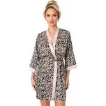 Krátký dámský župan Donna Sheila se zvířecím potiskem S-2XL Velikost: 2XL, Barva: Béžová