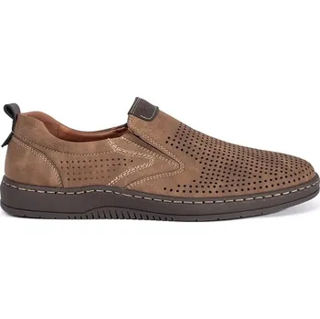 Pánské polobotky Pánské hnědé dírkované polobotky LS55278-3C-L.BR-M Velikost: 43