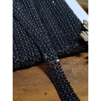 Textilní nažehlovací páska Prýmek šíře 10 mm nažehlovací 25 cm barva černá