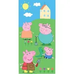 Dětská osuška 70 × 140 cm ‒ Prasátko Pepina Jaro v zahradě