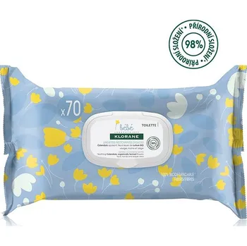 Dětský vlhčený ubrousek Klorane Bébé Jemné čisticí ubrousky 70ks