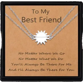 Přívěsek YELUWA Náhrdelník přátelství Slunce pro 2 nejlepší kamarádky, přívěsek napůl slunce pro nejlepší