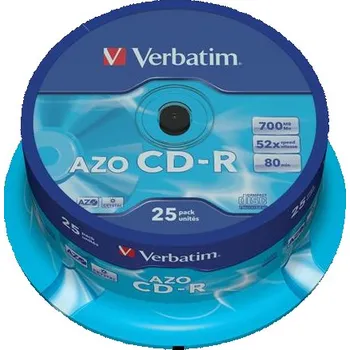 Ukládání dat Disk Verbatim CD-R 700MB/80min. 48x, Crystal, 25cake
