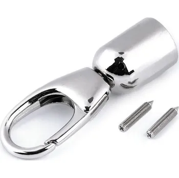 Koncovka s karabinou na ucha tašek / šňůry Varianta: nikl, Balení: 1 ks