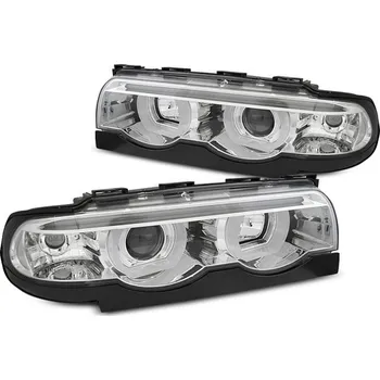 Přední světlomet Přední světla 3D LED angel eyes, BMW 7 E38 94-01 chromová